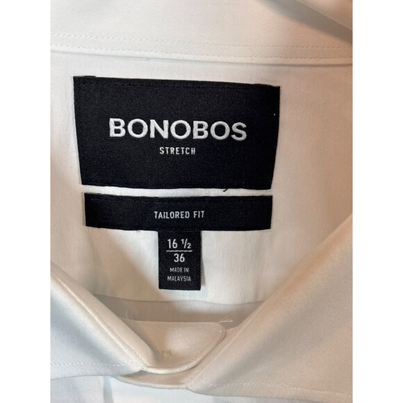 Bonobos Mens White Dress Shirt Tailored Fit 16.5 36 Stretch - Picture 4 of 11